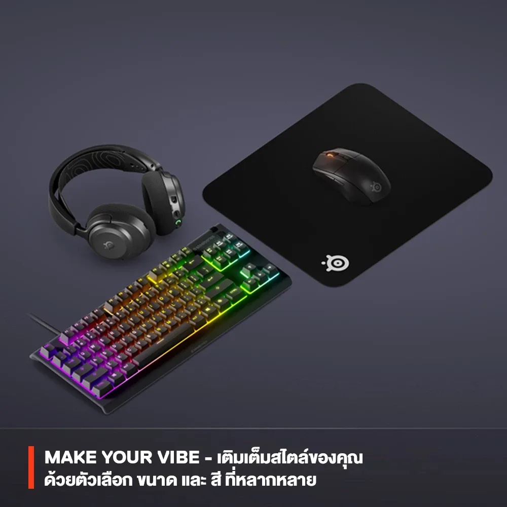 QcK Gaming Mousepad แผ่นรองเม้าส์ แบบ Control รุ่นเริ่มต้น ผ้า Micro woven cloth S L